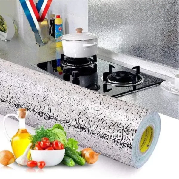 Self adhesive Oil Proof and Waterproof Aluminium Sticker | Foil Sheet for Kitchen Stove and cabinets