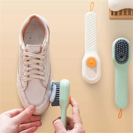 Multi-purpose Shoe Brush | Soft Bristle Automatic Liquid Long Handle Cleaning Brush | Clothes Board Brush Household Cleaning Tools