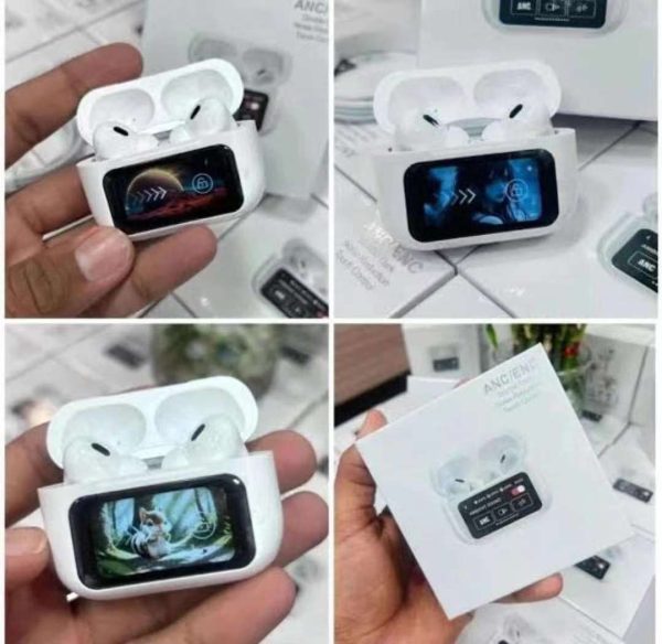 A9 Pro Airpods with touch screen | HD screen airpods |ANC and TWC wireless airpods | Black and White