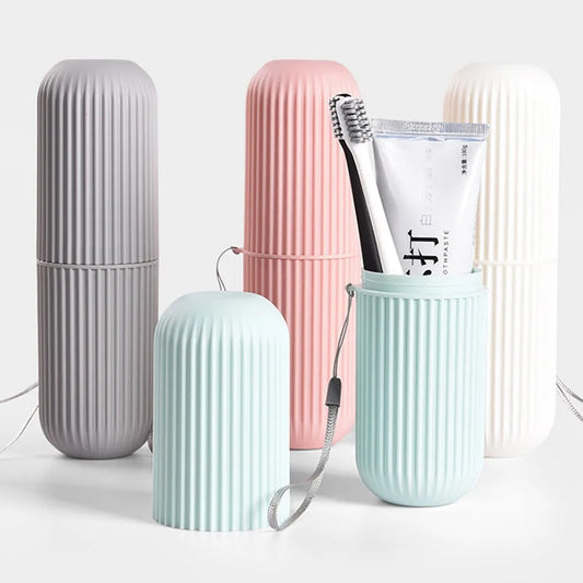 Portable toothbrush and makeup holder | Travel toothbrush and makeup case