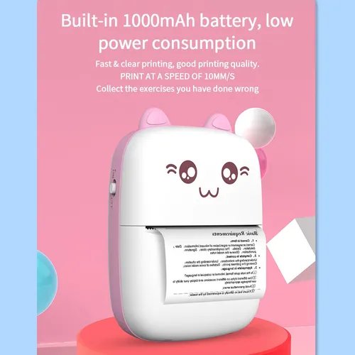 Mini portable printer | Cute rechargeable thermal printer | Pocket colourful printer