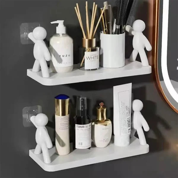 Creative human shaped shelves | Self adhesive wall mounted shelf | Storage rack for bathroom,kitchen,room